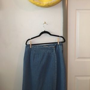 Denim wrap skirt